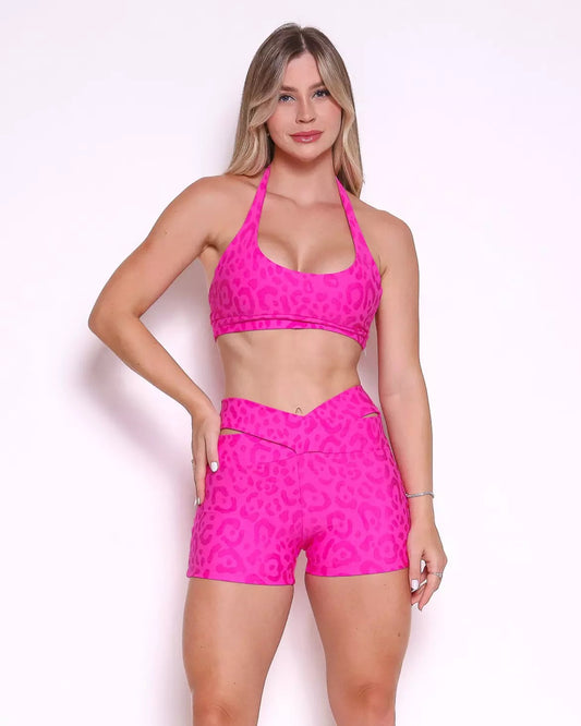 New Animal Print Set – Hot Pink | Shorts + Lu Top