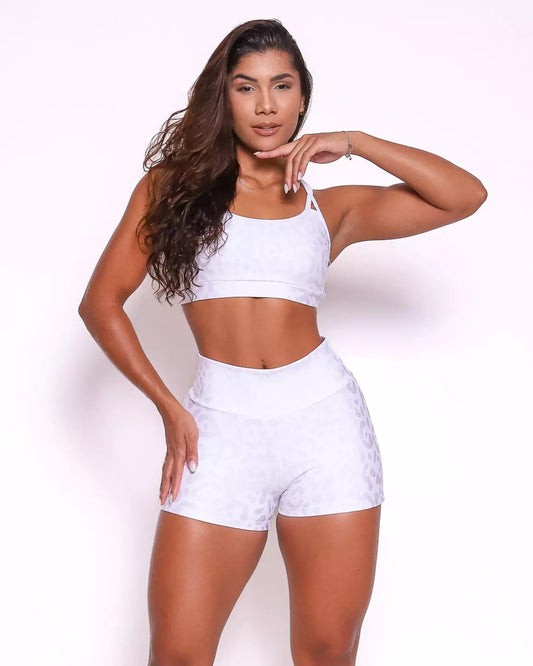 New Onça Fit Set – White | Shorts + Lu Top
